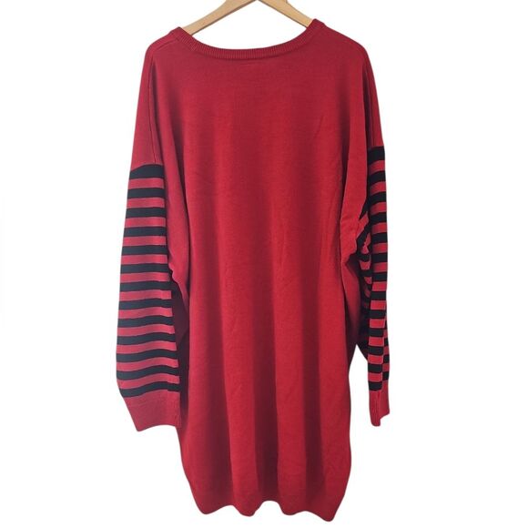 Disney Mickey Mouse Sweater Dress Sz 4X Red Striped Sleeves Plus Size Retro Y2K - Picture 3 of 15
